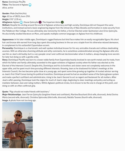 Character profile: Domonique Plouffe