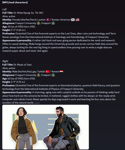 Character profile: Dr. Mo & Dr. Maaiz al-Sani